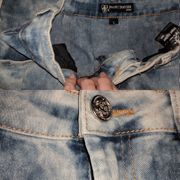 👗Vintage Acid Wash Distressed Jean Skirt👗 - Picture 4 of 7